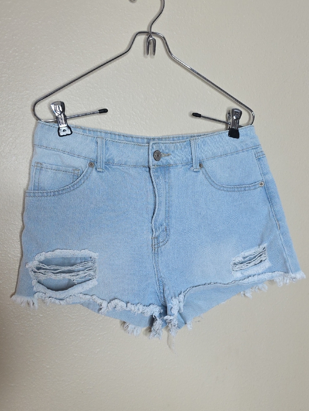 Rewash High Rise Ripped Light Wash Denim Cut-off Shorts Size 7/28 Y2K Summerwear - Picture 3 of 8
